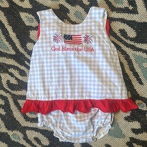Southern Charm Smocks size 3T God Bless the USA bloomer set